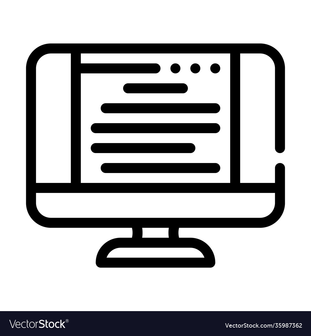 Document operating system line icon vector image Document operating system line icon