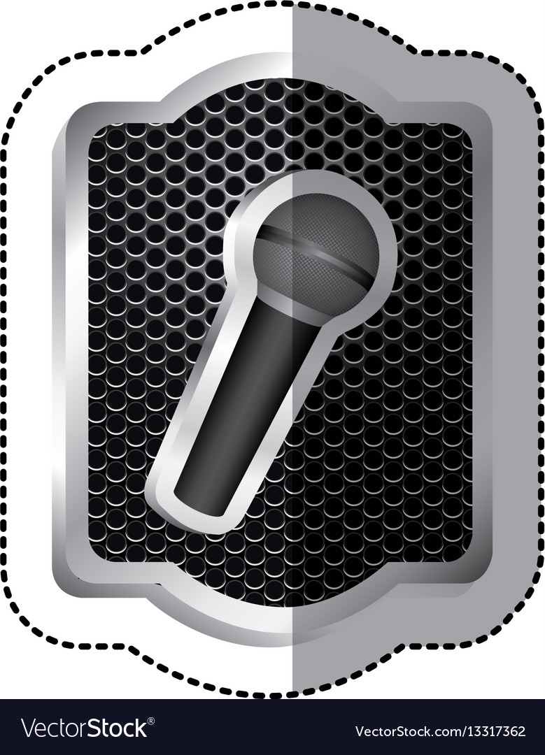 Emblem microphone icon stock