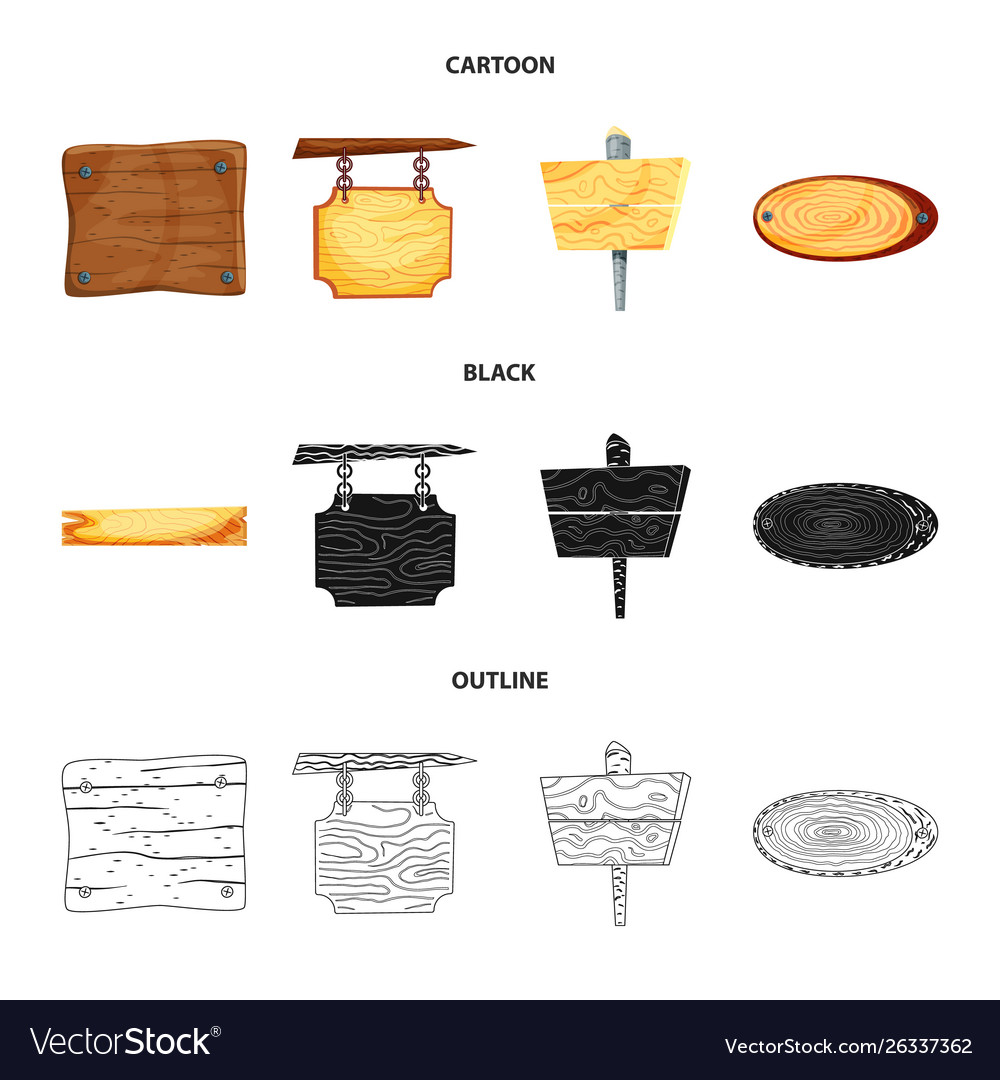 Isolated object raw and forest sign collection vector image Isolated object raw and forest sign collection