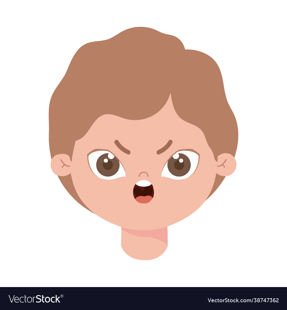 Male child with rage Royalty Free Vector Image