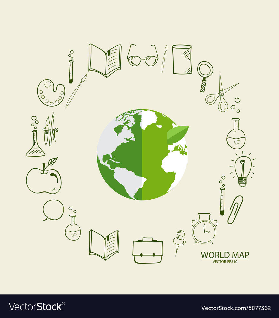 Modern globe with application icon template