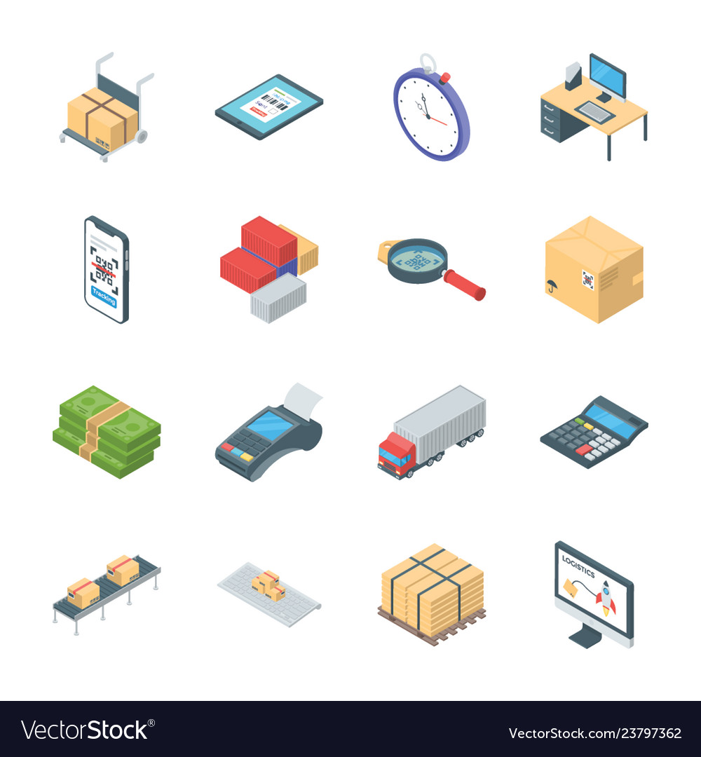 Pack of logistics icons Royalty Free Vector Image