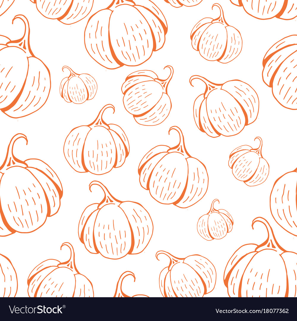 Pumpkin pattern on white