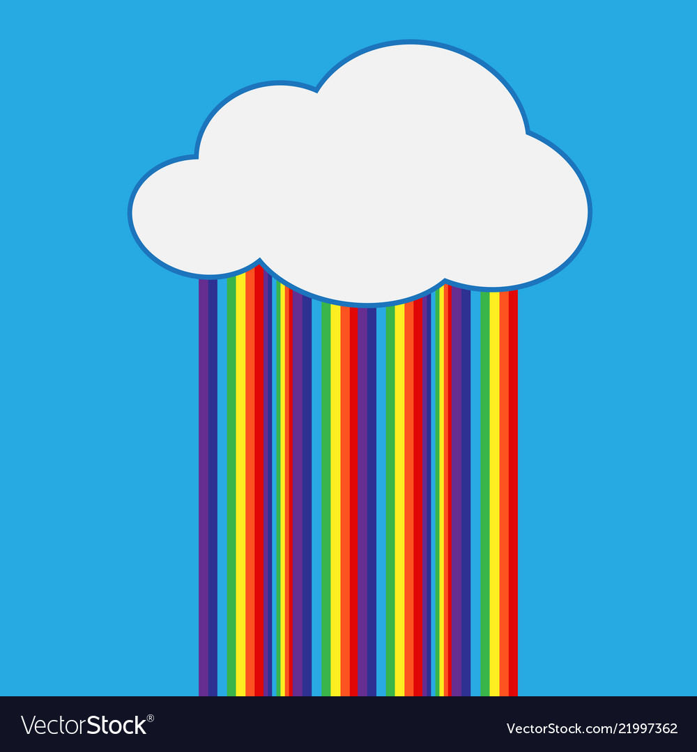 Regenbogen mit Wolkensymbol