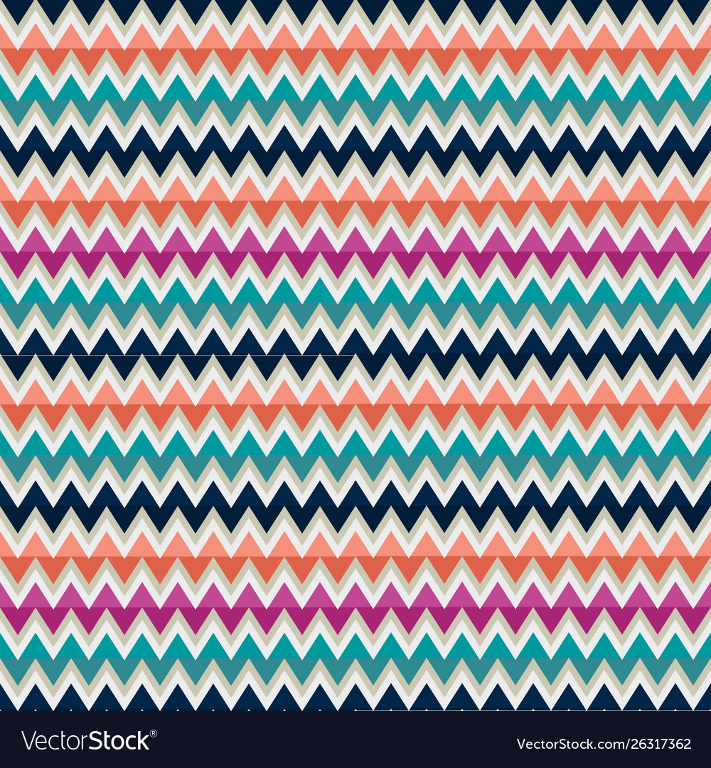 Seamless pattern with zigzag in mulicolors