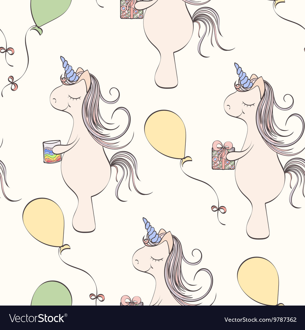 Seamless unicorn pattern