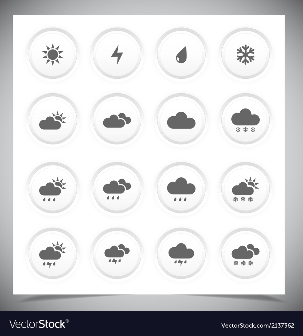 Set of grey weather buttons