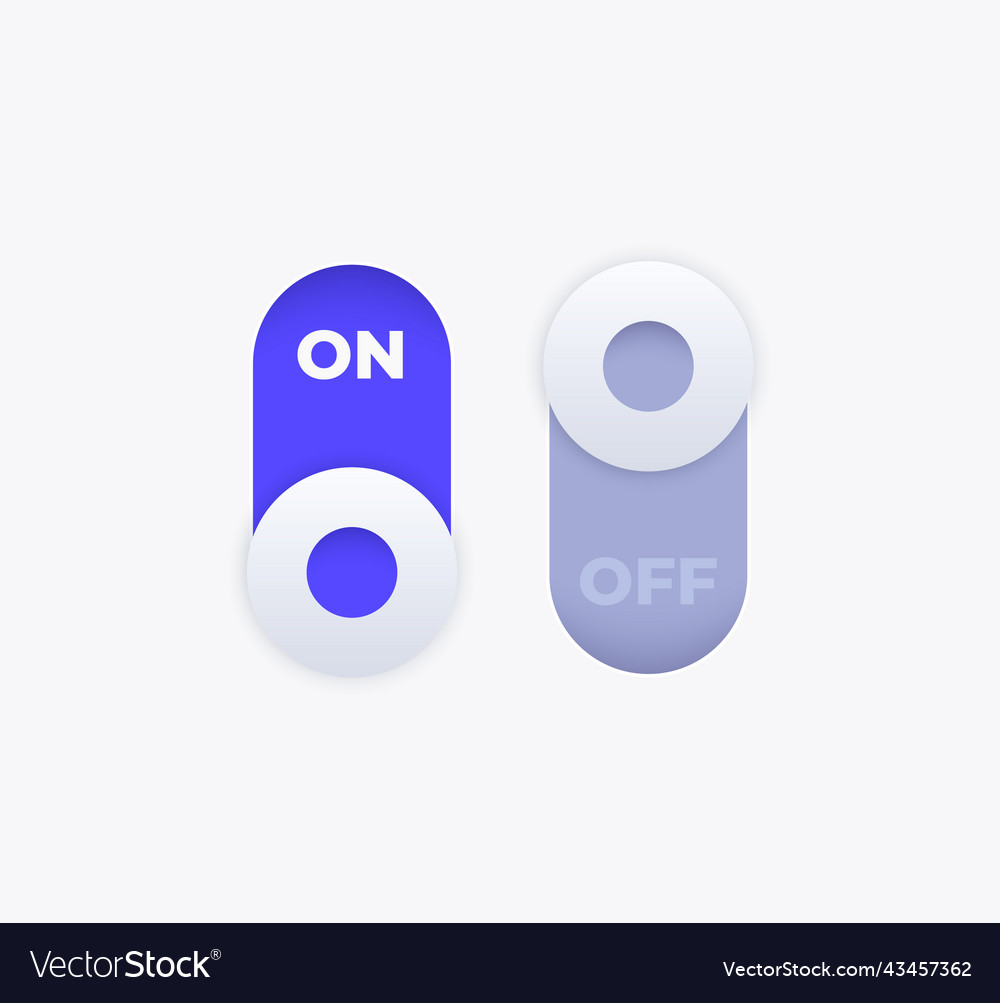 Toggle switch buttons on and off