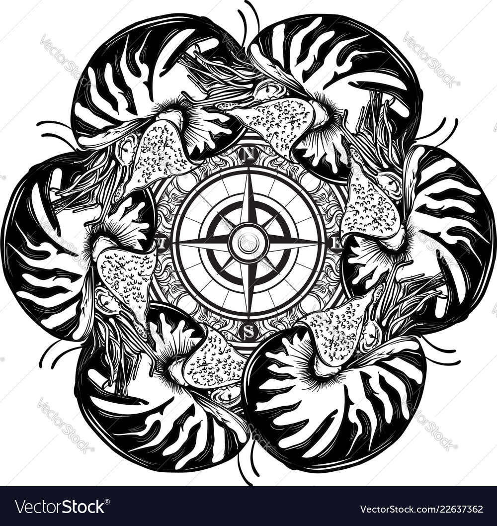 Vintage Compass Tattoo Artwork
