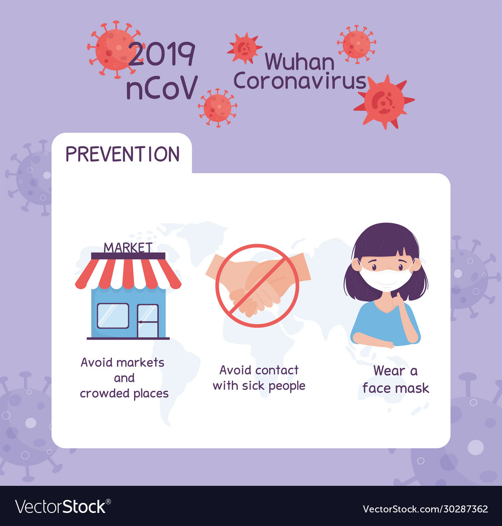 Virus covid 19 prevention infographic avoid Vector Image