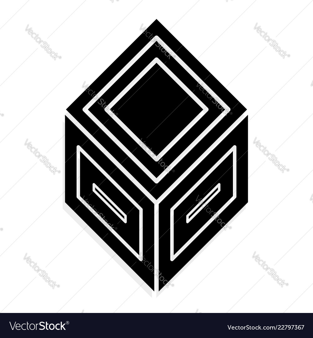 3d abstract cube symbol icon