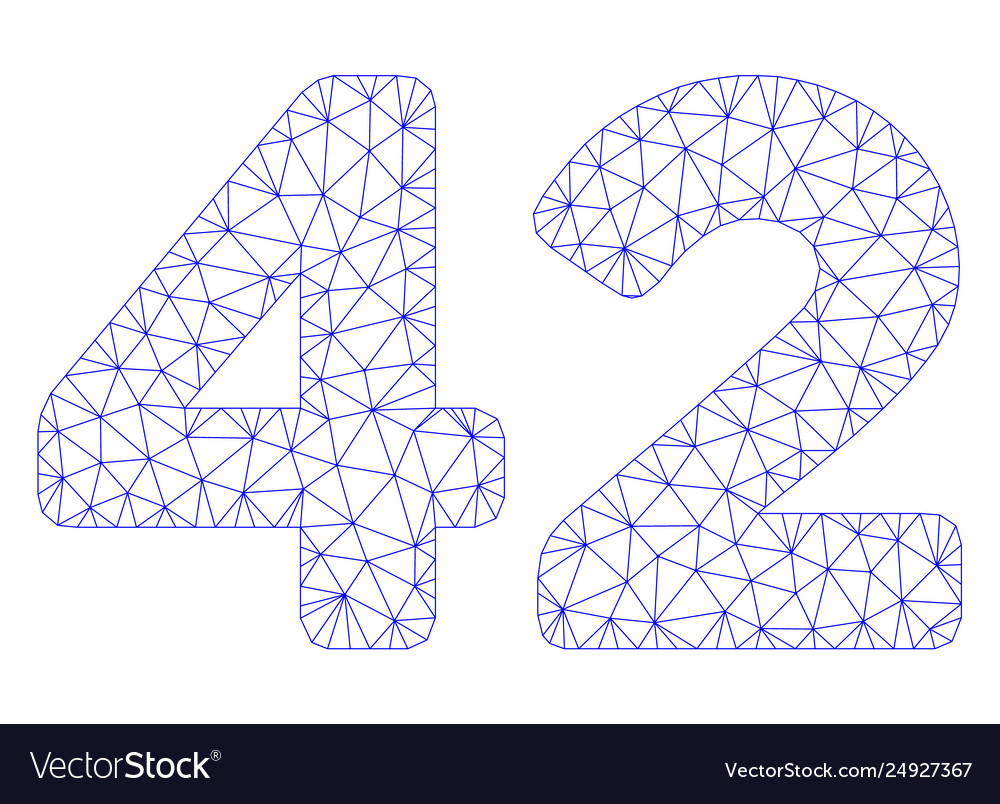 42 digits text polygonal frame mesh vector image 42 digits text polygonal frame mesh