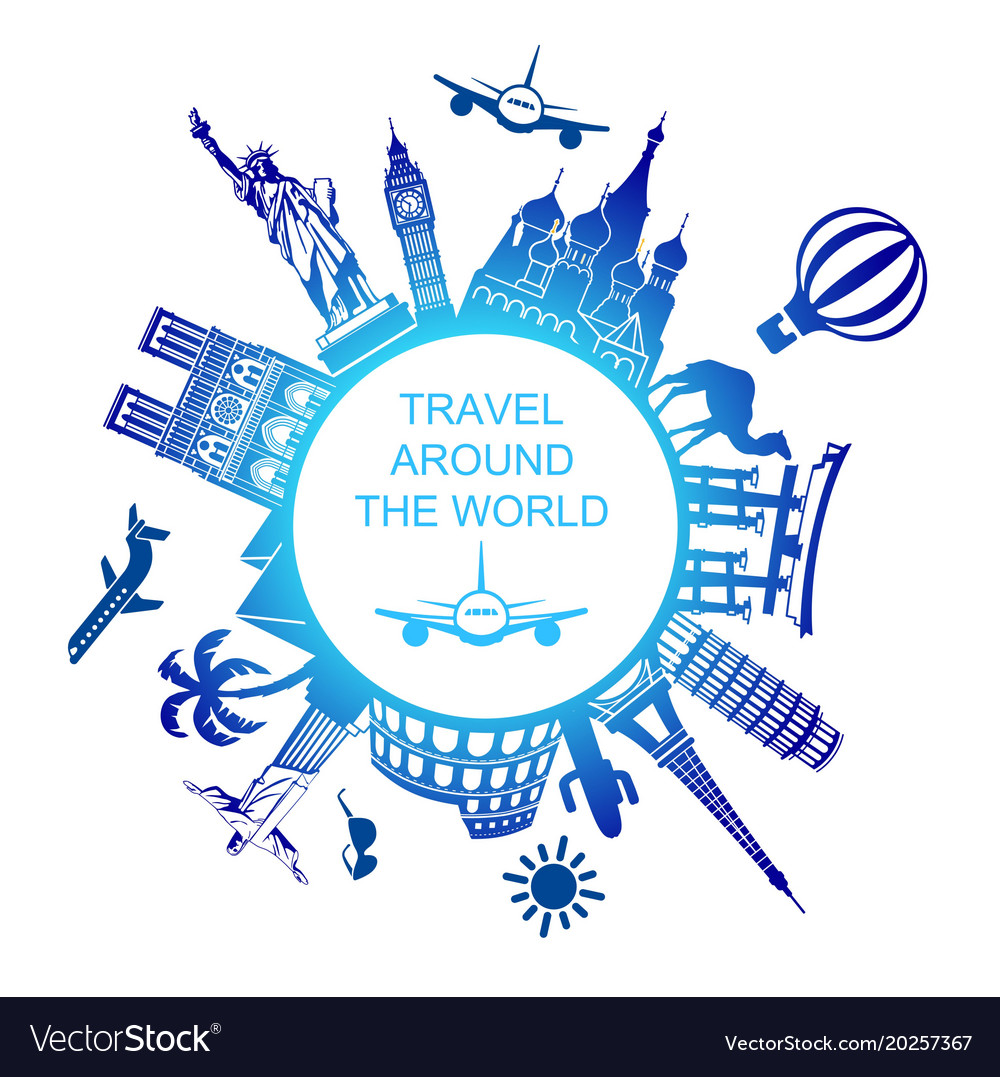 A Symbol Travels Around World Royalty Free Vector Image