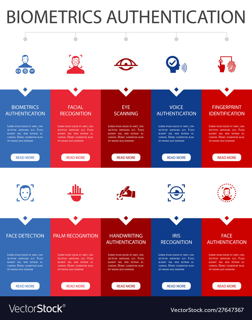 Biometrics authentication infographic 10 option ui