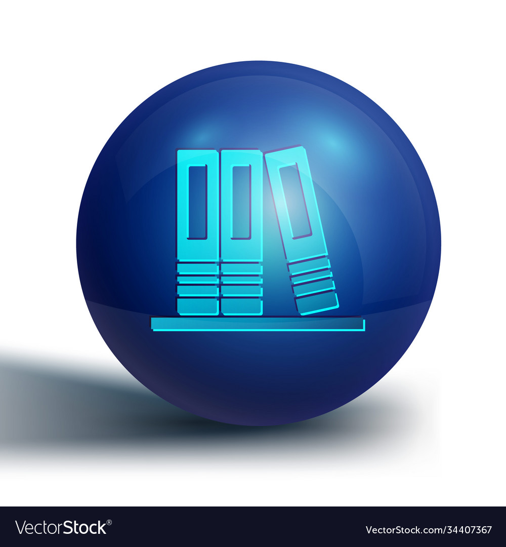 Blue office folders with papers and documents icon