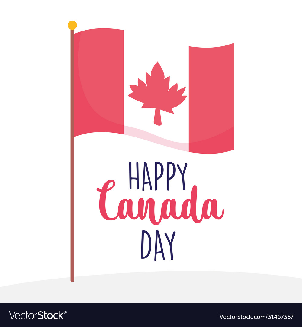 Canadian flag happy canada day design Royalty Free Vector