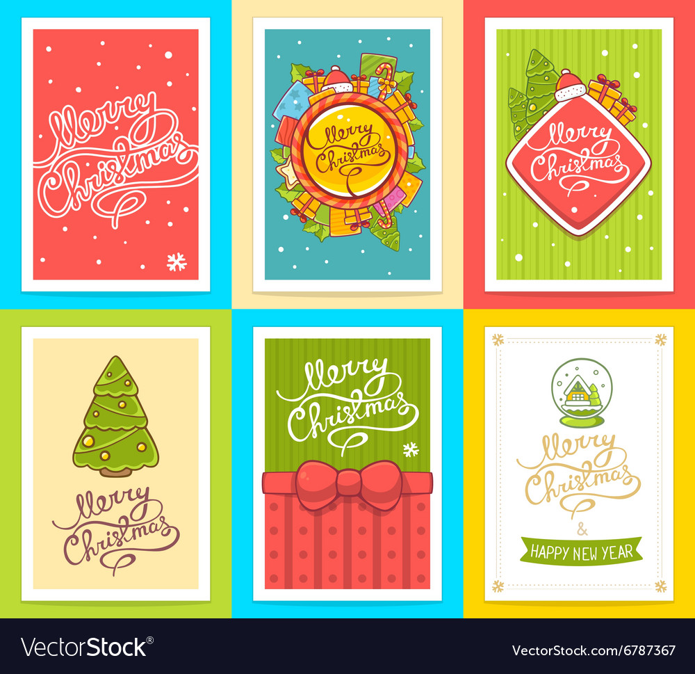 Collection of christmas templates with hand Vector Image