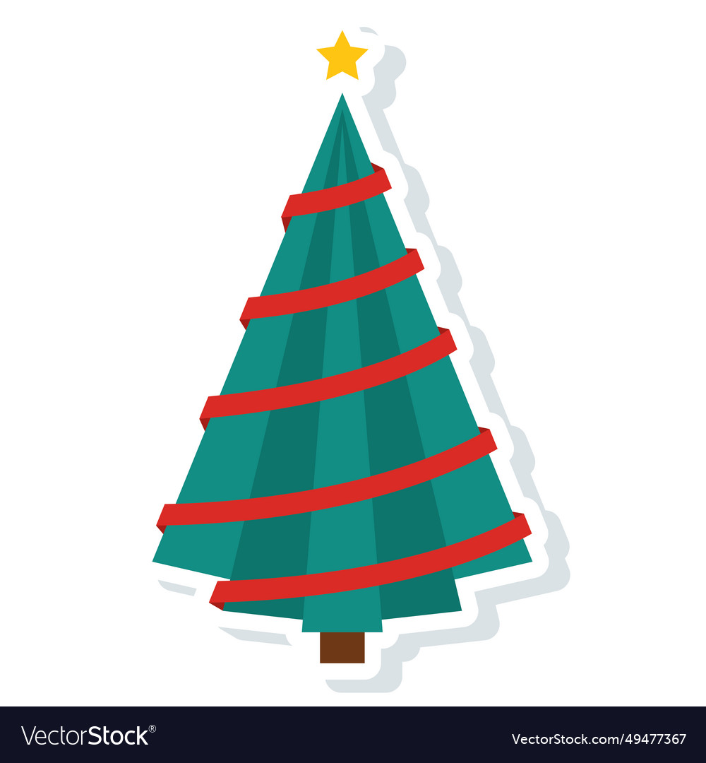 Colored christmas tree icon