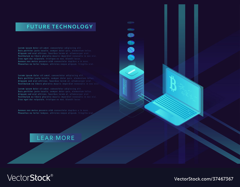 Cryptocurrency and blockchain vector image Cryptocurrency and blockchain