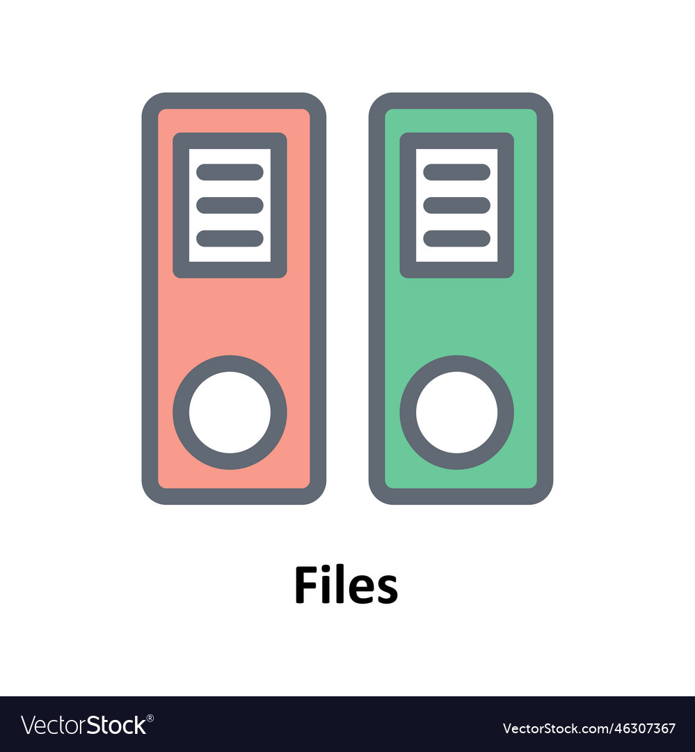 Files fill outline icons simple stock il