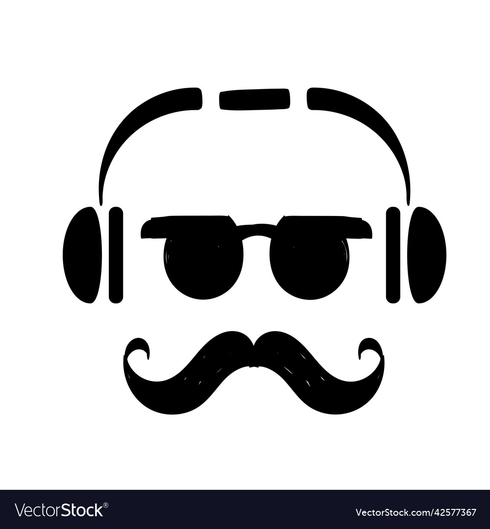 Glückliche Väter Tag mit Schnurrbart und Hut vector image Glückliche Väter Tag mit Schnurrbart und Hut