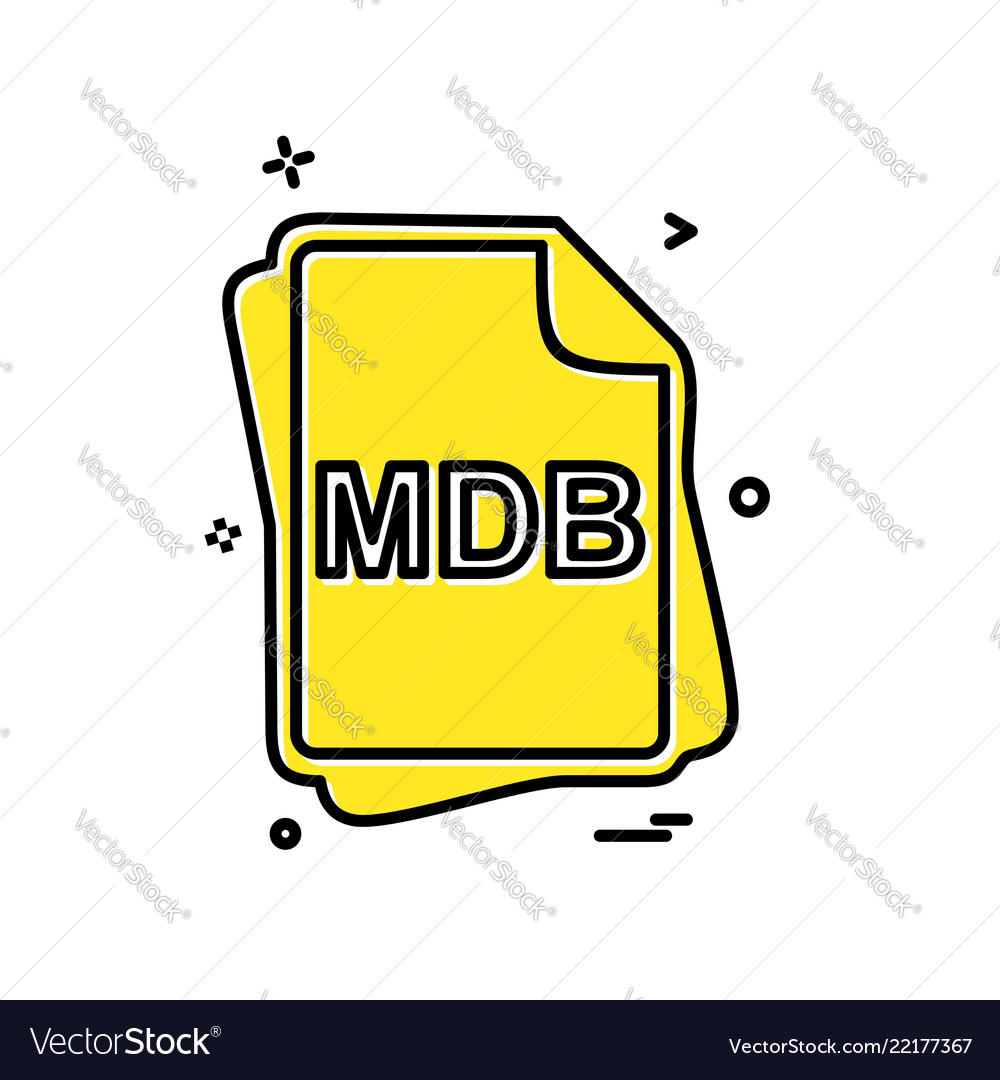 Mdb file type icon design vector image Mdb file type icon design