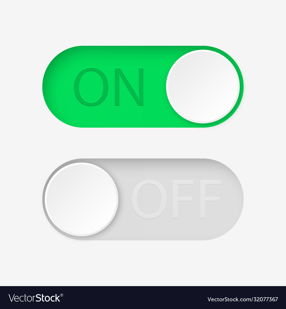 On and off toggle switch buttons