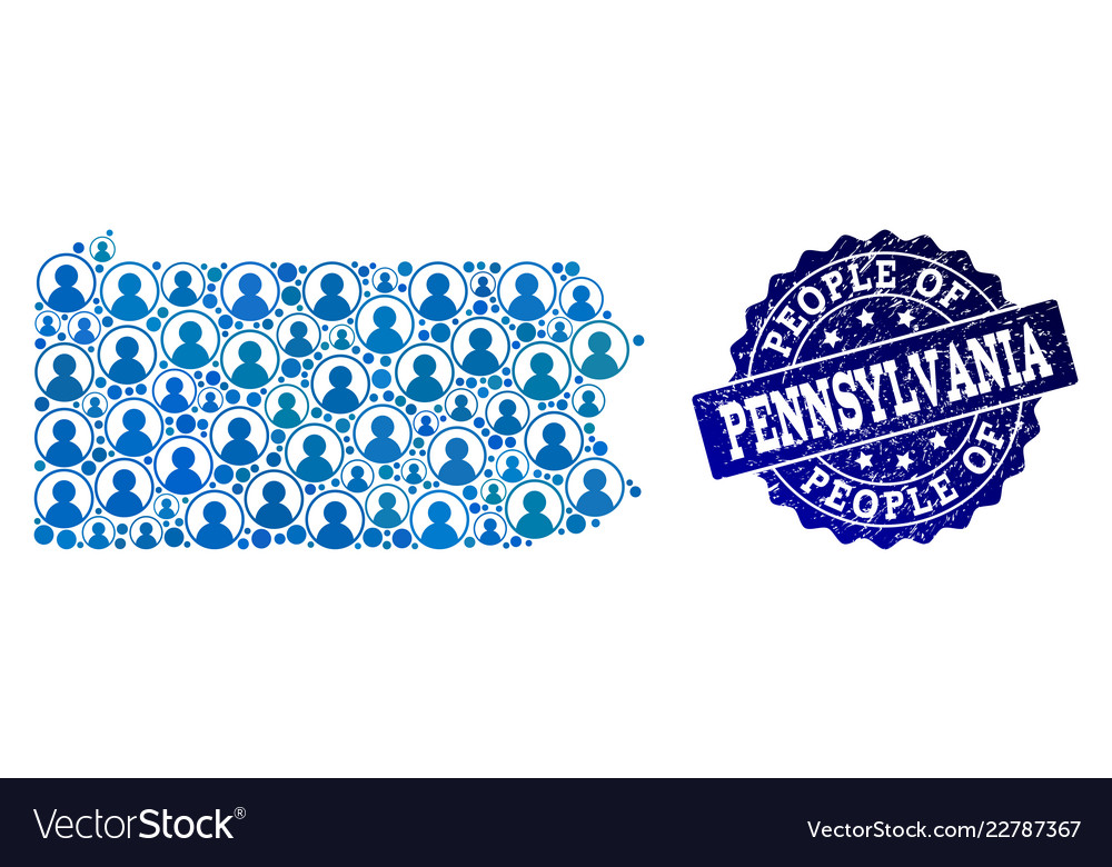 People composition of mosaic map pennsylvania vector image People composition of mosaic map pennsylvania