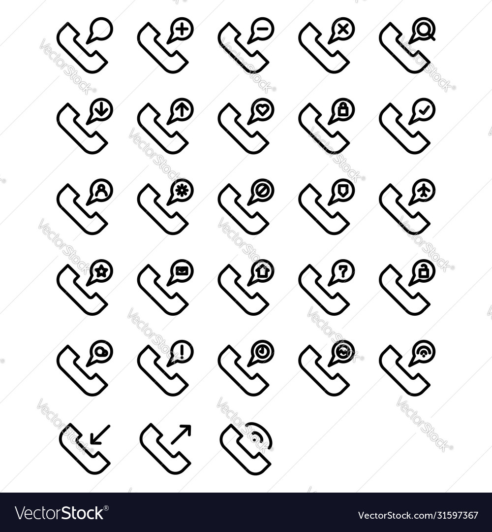 Phone user interface icon include vector image Phone user interface icon include