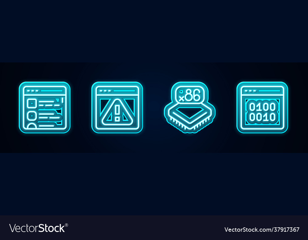 Set line browser files with exclamation mark vector image Set line browser files with exclamation mark
