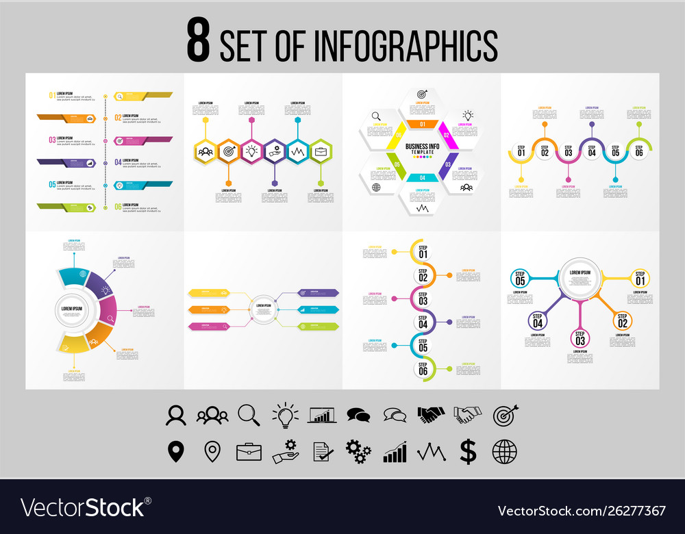 Set of infographics elements design template