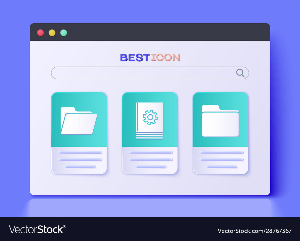 Set user manual document folder vector image Set user manual document folder
