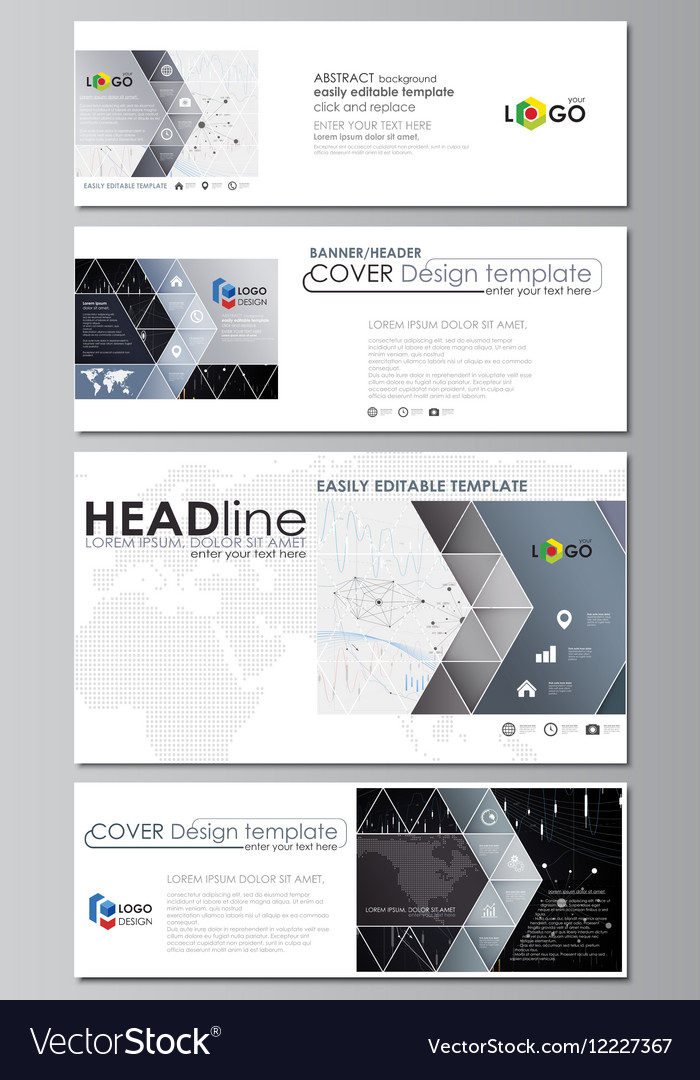 Social Media And Email Headers Modern Banners Vector Image