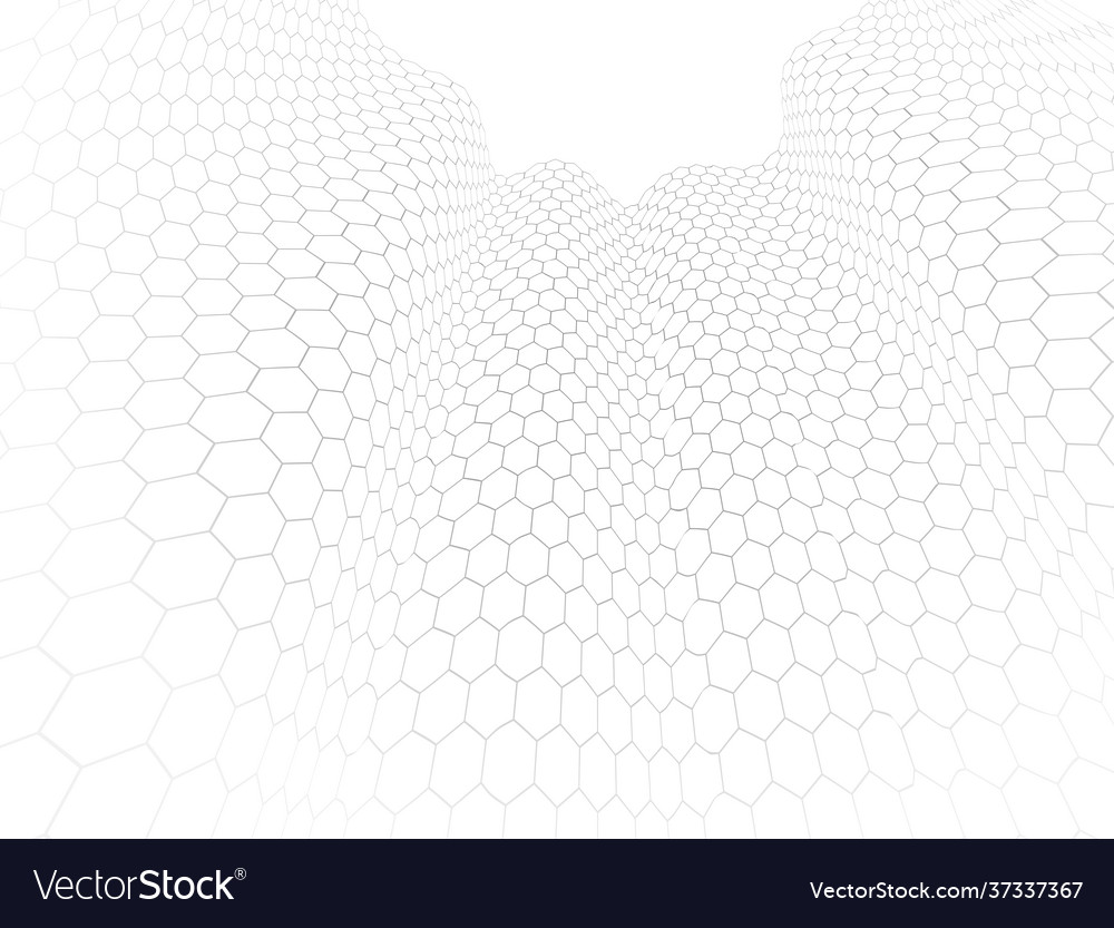 Technology abstract background with hexagons mesh vector image Technology abstract background with hexagons mesh