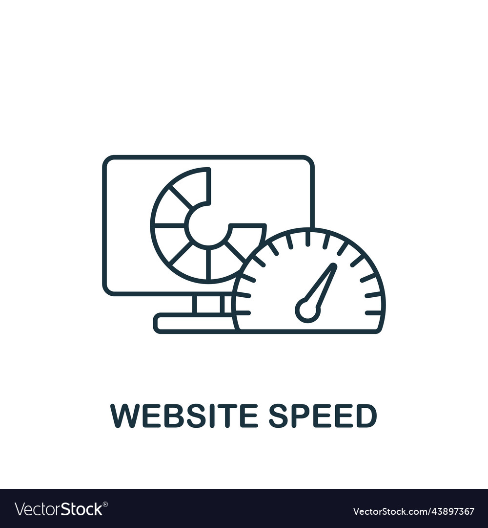 Website speed icon monochrome simple web design vector image Website speed icon monochrome simple web design