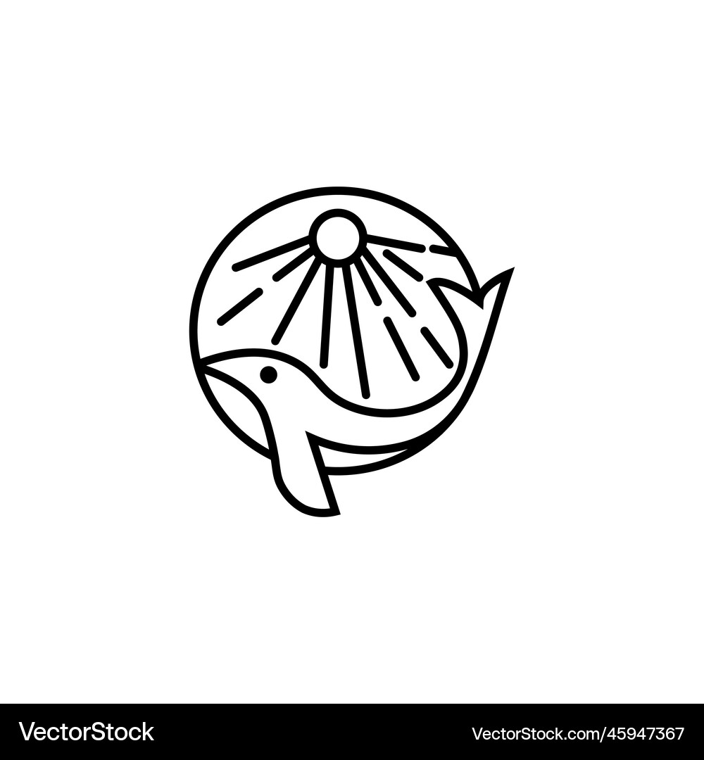 Whale logo circle design Royalty Free Vector Image
