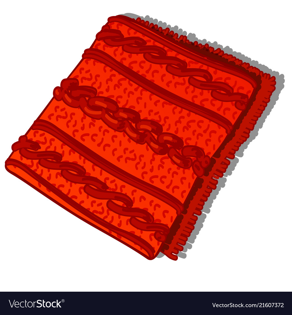 A fragment of patterned red knitted woolen vector image A fragment of patterned red knitted woolen