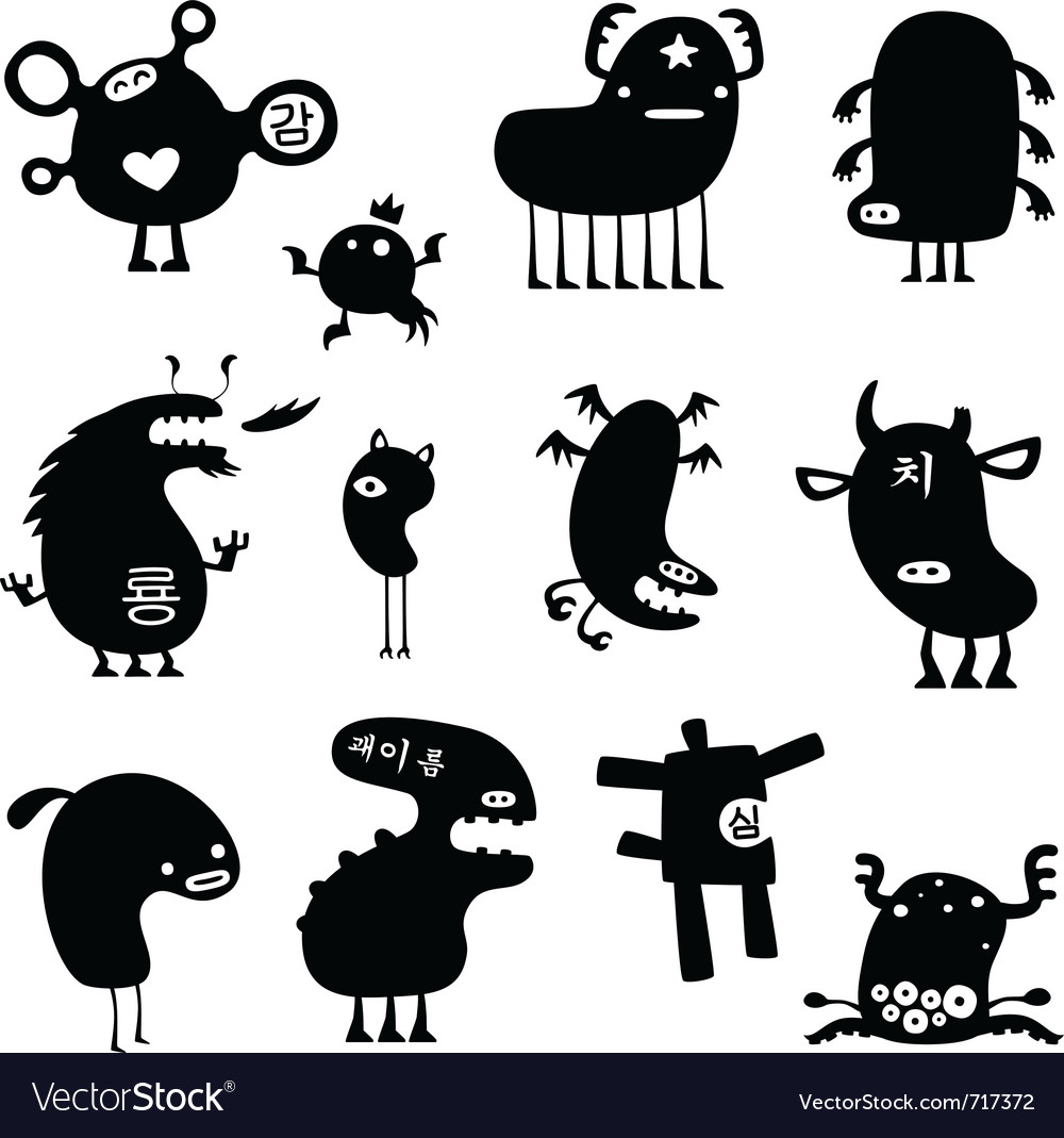 Funny monsters Royalty Free Vector Image - VectorStock