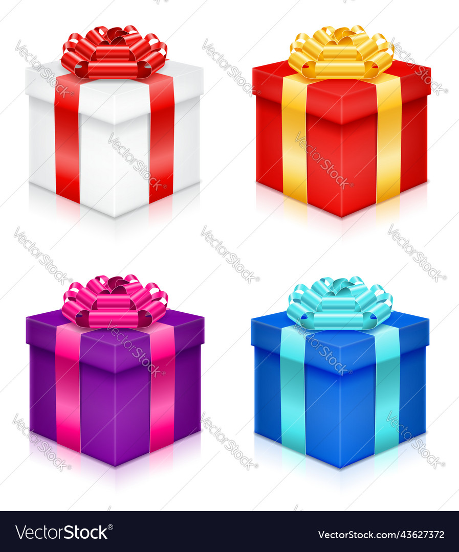 Gift box with bow and ribbon stock Royalty Free Vector Image