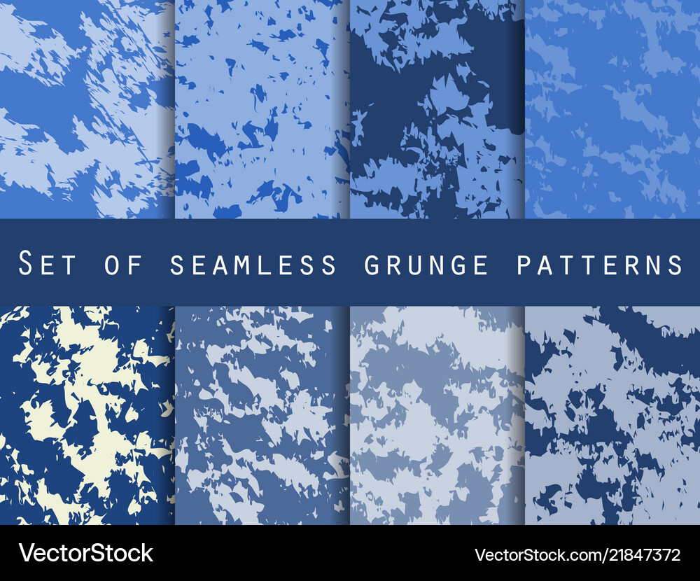 Grunge set of seamless pattern with clots Vector Image