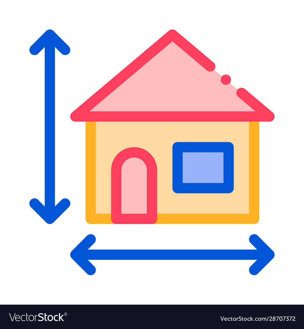 House size height and width thin line icon Vector Image House size height and width thin line icon