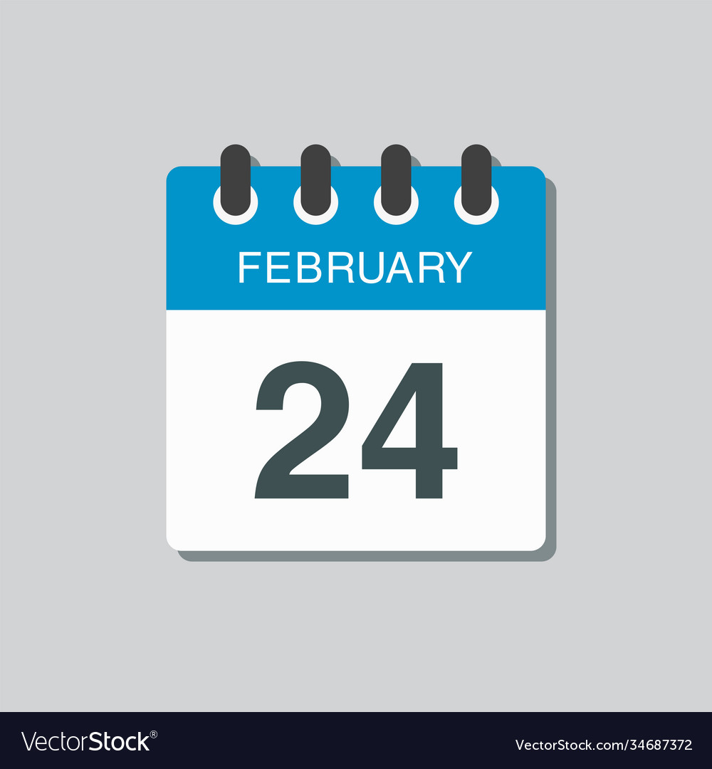 Icon day date 24 february template calendar page Vector Image