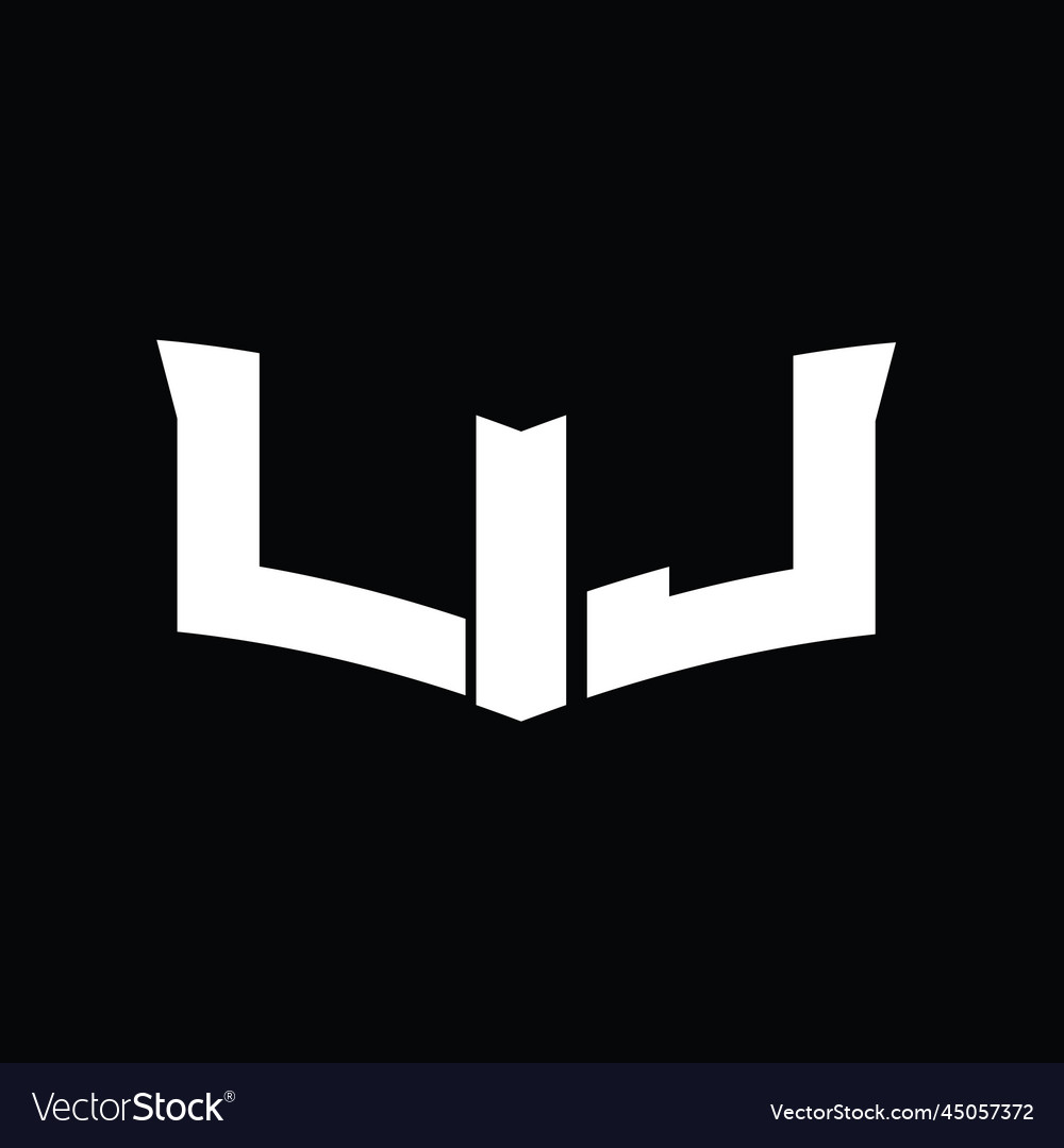 Lj logo monogram with shield slice shape design