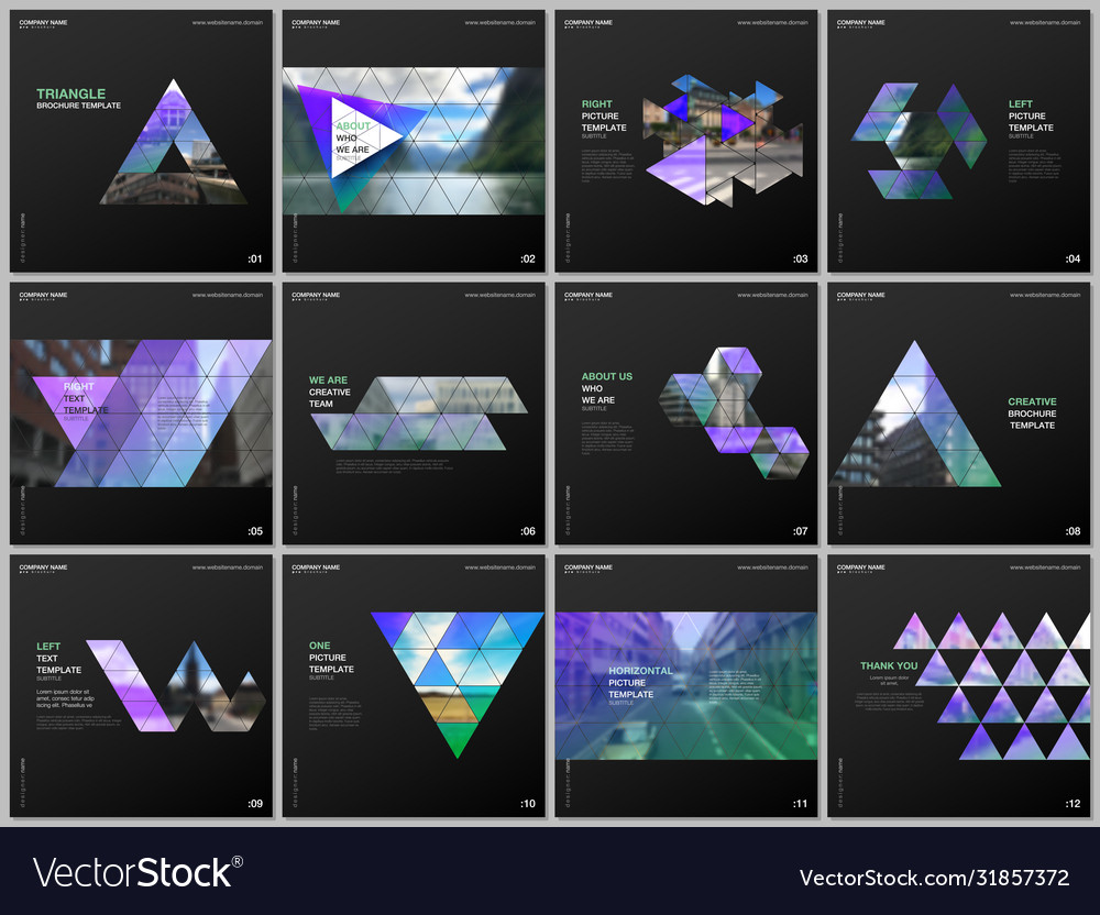 Minimal brochure templates with triangular design Vector Image