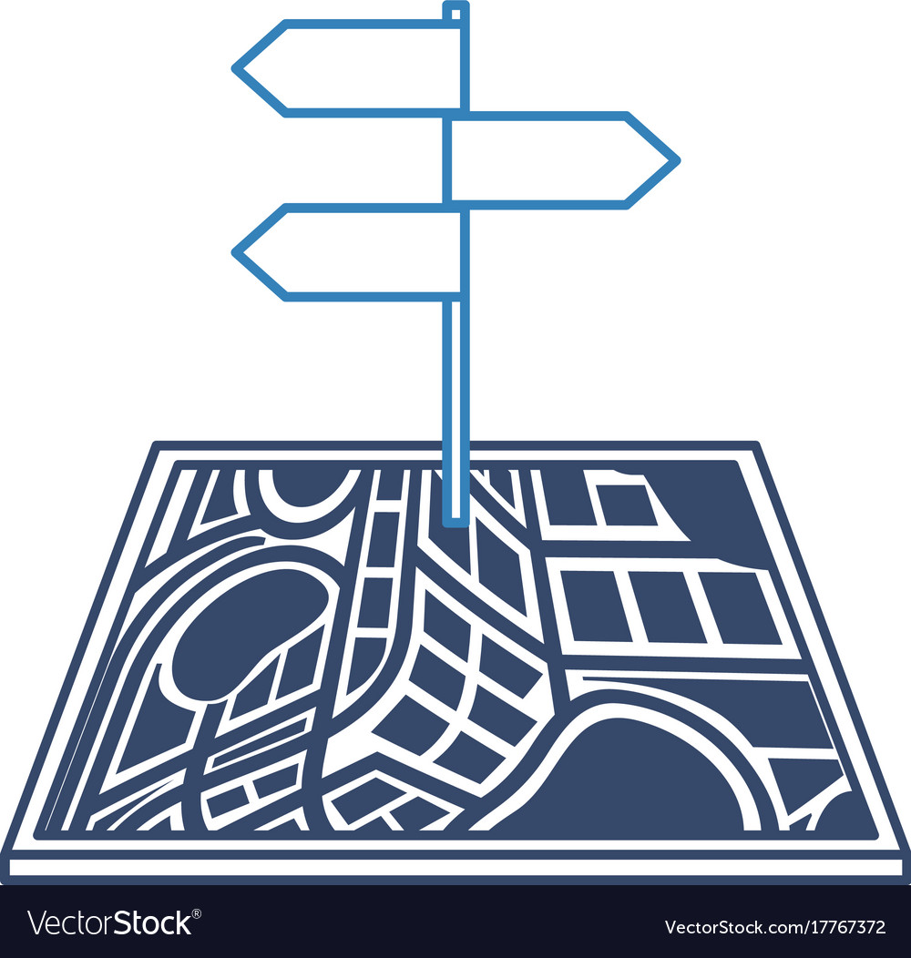 Navigator map with signpost traffic direction