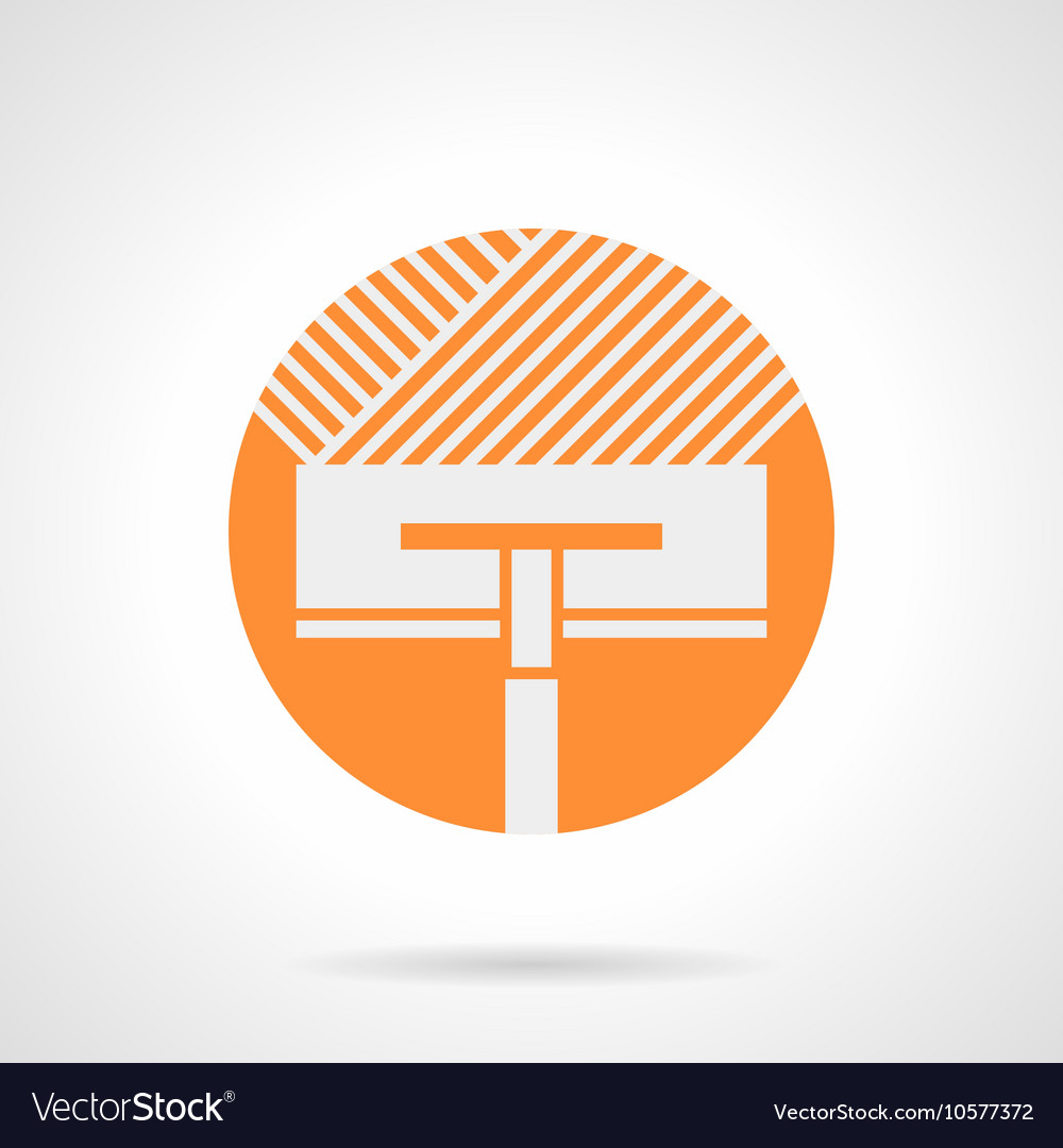 Orange round icon for floor insulation