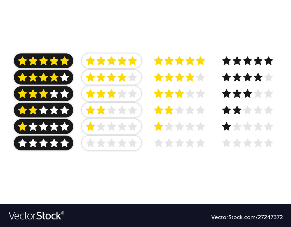 Rating stars badges feedback or rank level Vector Image