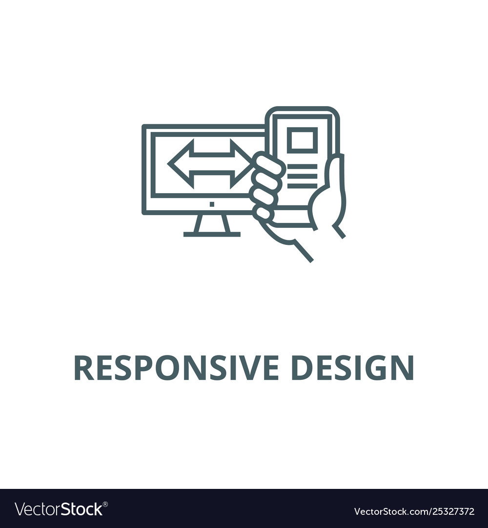 Responsive design line icon linear concept vector image Responsive design line icon linear concept