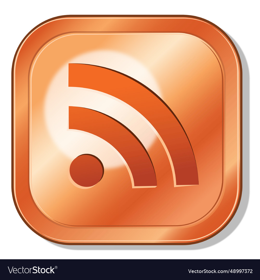 Rss metallic button Vector Image Rss metallic button