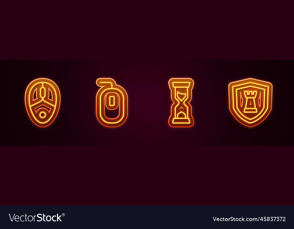 Set line computer mouse old hourglass and chess vector image Set line computer mouse old hourglass and chess